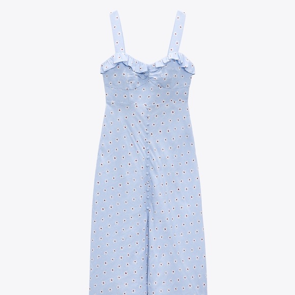 Zara Floral Linen Blend Dress - Picture 2 of 6